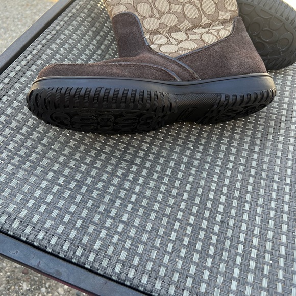 COACH New Sherman Signature Dk Brown & Tan Winter Boots Size 7B - Picture 4 of 6